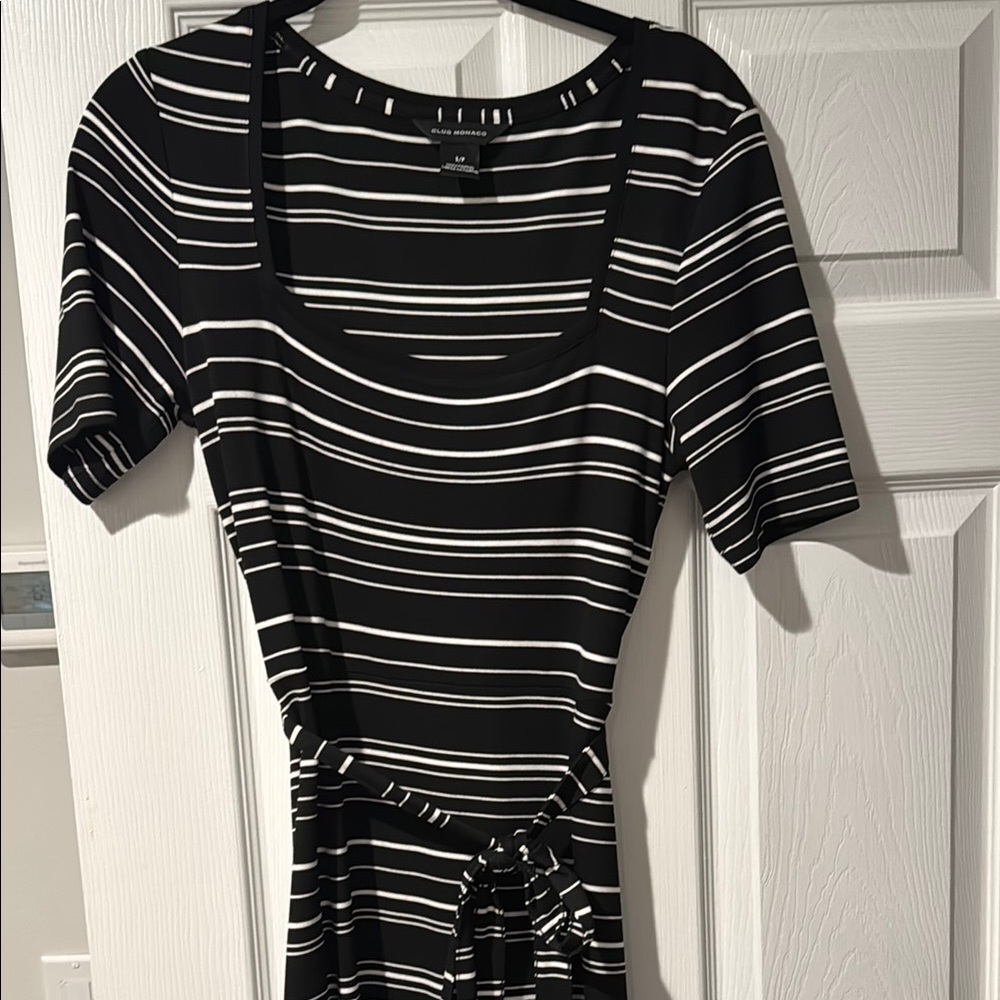 Club Monaco Black and White Striped Top
